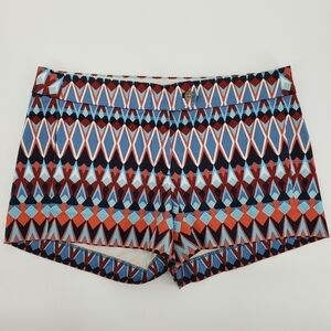 𝅺J. Crew Factory 3" Printed Stretch Chino Shorts, Size 6